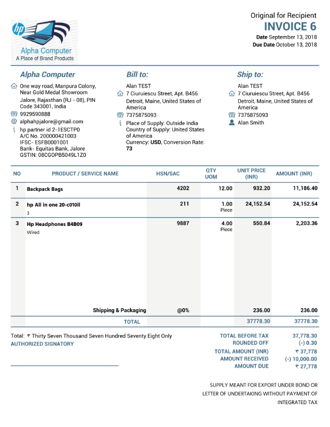 exportinvoice